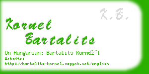 kornel bartalits business card